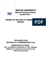 Periyar University: Degree of Master of Commerce