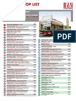 Big Bus Tour London Stop List