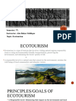 Ecotourism, Parks and PA's Management (Lect 1)