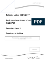 Tutorial Letter 101/3/2017: Audit Planning and Tests of Control