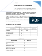 Formulaciones Prodcutos de Queso