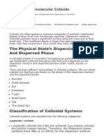 Notes On Lyophobic Multimolecular Colloids