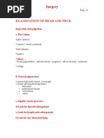 Examination of Head and Neck: Surgery