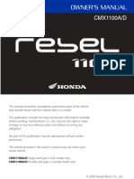 '21 Honda CMX1100 Rebel Motorcycle Owner's Manual PDF