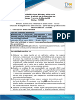 Guía de Actividades y Rúbrica de Evaluación - Unidad 3 - Fase 3 - Creación de Experiencias Alimenticias A Partir de Las Oportunidades Identificadas en Contexto