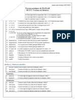 TP2 - MATLAB - Vecteurs & Matrices