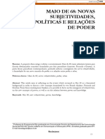 Maio de 68: Novas Subjetividades, Micropolíticas E Relações de Poder