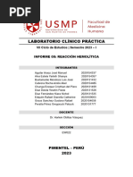 Informe 05 - Reacción Hemolítica - Lab Prác