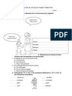 Evaluación de Lenguaje Primer Trimestre