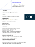 SOP For Cleaning of Autoclave