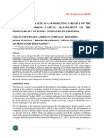 The Role of Firm Size As A Moderating Variable On The Effect of Working Capital Management On The Profitability of Public Companies in Indonesia