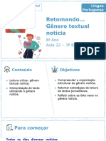 Aula 22 - Retomando Gênero Textual Notícia