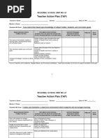 Teacher Action Plan Sample