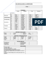 Test de Articulación A La Repetición Nombre Fecha de Nacimiento Edad Fecha de Evaluación