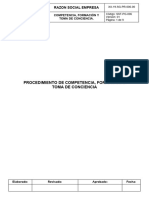 XX-19-SGT-PR-006-00 - Procedimiento de Competencia, Formación y Toma de Conciencia