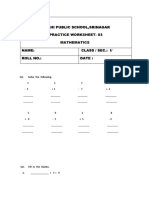 Practice Worksheets Class 1st Continued...... 1