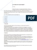 Los 4 Objetivos de La Psicologia Como Ciencia