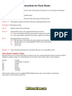 Instructions For Parts Books: Note About Country Codes