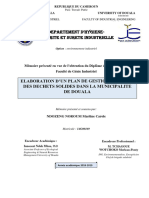 Elaboration D'un Plan de Gestion Des Déchets Dans La Ville de Douala