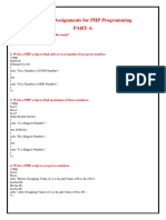 Practical Assignments For PHP Programming (PART-A)