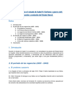 Revolución Liberal en El Reinado de Isabel II. Carlismo y Guerra Civil. Construcción y Evolución Del Estado Liberal.