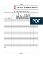 CHECKLIST DE LIMPEZA - Banheiros