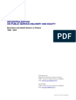 Impact of Decentralization On Public Service Delivery and Equity - Education and Health Sectors in Poland 1998 To 2003