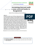 Factors Determining Internal Audit Quality in Some Selected Banks in Bangladesh