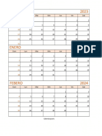 Calendario Diciembre 2023 Enero y Febrero 2024 para Imprimir