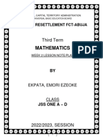 5465 - 2 Third Term Mathematics Lesson Note