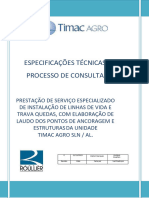 ESCOPO - Instalação de Linhas de Vida - Trava Quedas e Emissão de Laudo-Estrutura e Trava Quedas 2023