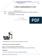 SOP For Operation & Calibration of PH Meter - QualityGuidances