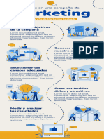 Infografía para Marketing Con Los Pasos A Seguir Campaña Digital Ilustrada Profesional Moderna Beige Amarillo y Azul