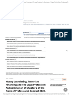 Money Laundering, Terrorism Financing and The Legal Profession - An Examination of Chapter 2 of The Rules