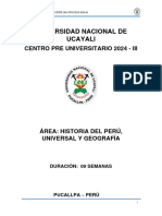 Historia Del Perú, Universal y Geografía - Guía Del Docente 2024 III