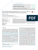 Nuclear Model Calculation For Production of 18F, 22na, 44,46Sc, 54Mn, 64cu