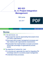 MG 623 Lecture No. 4 Pproject Intergration Management 06-04-2017