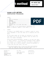 NT Acou 068 - Sound Level Meters - Verification Procedure-Nordtest Method