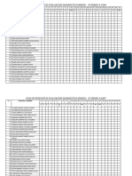 Hoja de Respuestas Evaluacion Diagnostica Minedu 5 Grado