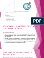 Rol de Padres y Maestros en Relación Con La Adolescencia 2022