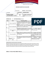 Informe Descriptivo de Evaluacion Danza Ali Caldera