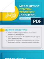 Measures of Central Tendency of Grouped Data