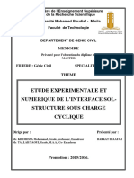 Etude Experimentale Et Numerique de L'Interface Sol-Structure Sous Charge Cyclique