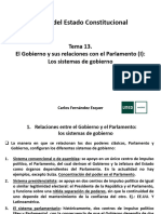 Temas 13 y 14. El Gobierno y Sus Relaciones Con El Parlamento (I y II) - Los Sistemas de Gobierno y Especial Referencia Al Sistema Parlamentario-1