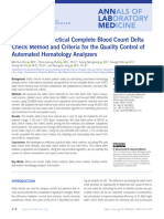 Effective and Practical Complete Blood Count Delta