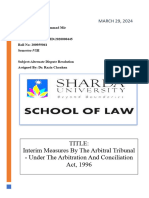 Interim Measures by The Arbitral Tribunal - Under The Arbitration and Conciliation Act, 1996