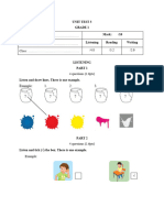 Đề KT Unit 3 - Tiếng Anh 1 Smart Start