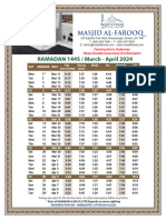 Ramadan Timetable 2024