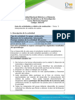 Guía de Actividades y Rúbrica de Evaluación - Unidad 3 - Tarea 5 - Interpretación de Análisis de Suelo