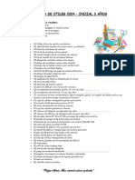 Lista de Utiles Inicial 3 Anos 2024